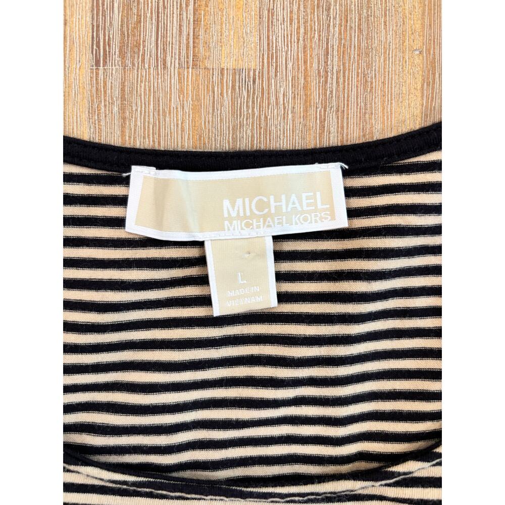 Michael Kors Cold Shoulder Striped Top - Size Large - Picture 3 of 7
